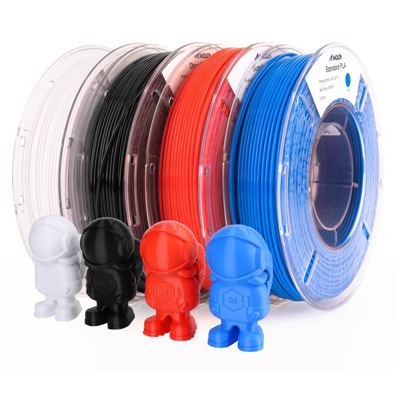 AMOLEN Silk PLA 3D Printer Filament Bundle, Shiny Dual Color Filament 1.75mm Pack, Multi Color Change 3D Printing Filament for Most FDM 3D Printer, 4 Spools 200g Each