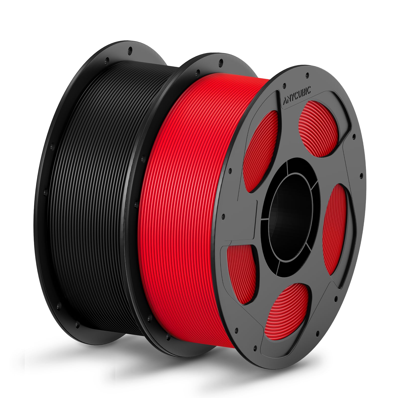 ANYCUBIC PLA Filament 1.75mm Bundle, 3D Printing PLA Filament 1.75mm Dimensional Accuracy +/- 0.02mm, 1KG Reusable Spool (2.2 lbs), 4KG Black + White + Blue + Red