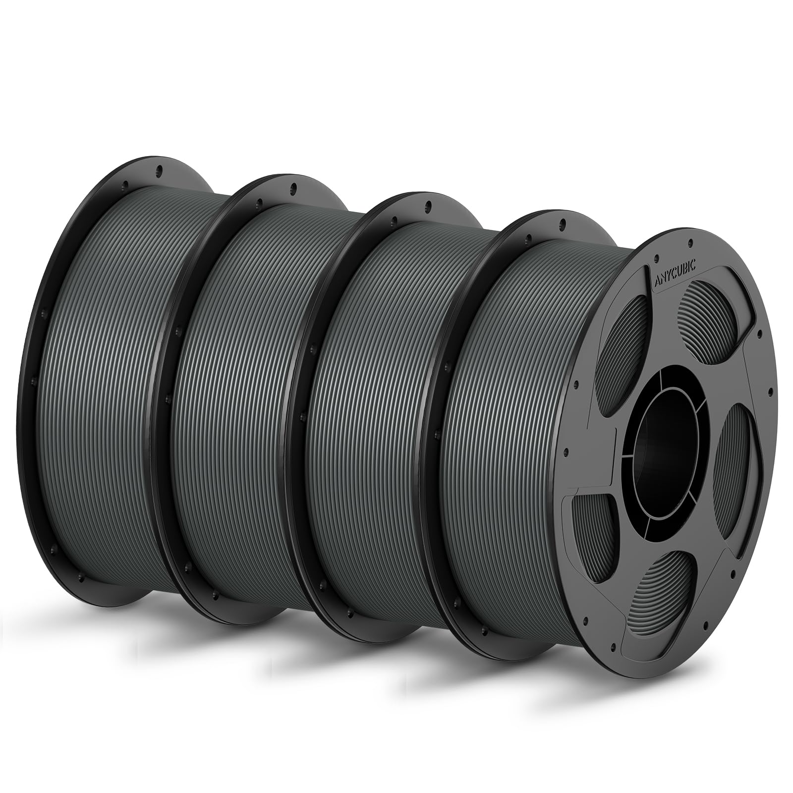 ANYCUBIC PLA Filament 1.75mm Bundle, 3D Printing PLA Filament 1.75mm Dimensional Accuracy +/- 0.02mm, 1KG Reusable Spool (2.2 lbs), 4KG Black + White + Blue + Red