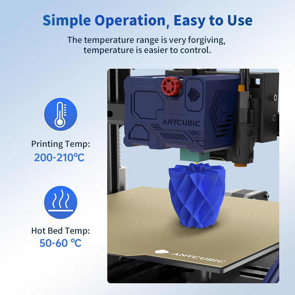 ANYCUBIC PLA Filament 1.75mm Bundle, 3D Printing PLA Filament 1.75mm Dimensional Accuracy +/- 0.02mm, 1KG Reusable Spool (2.2 lbs), 4KG Black + White + Blue + Red
