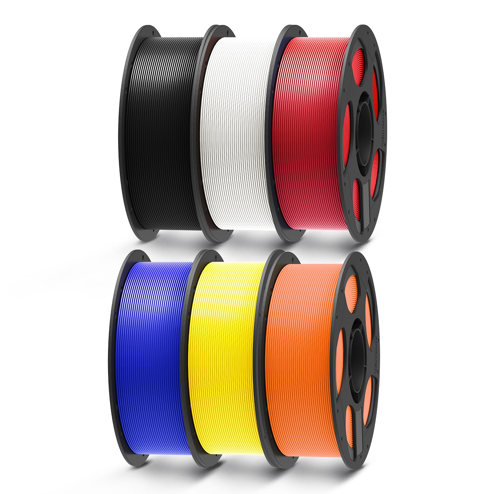 ANYCUBIC PLA Filament 1.75mm Bundle, 3D Printing PLA Filament 1.75mm Dimensional Accuracy +/- 0.02mm, 1KG Reusable Spool (2.2 lbs), 4KG Black + White + Blue + Red