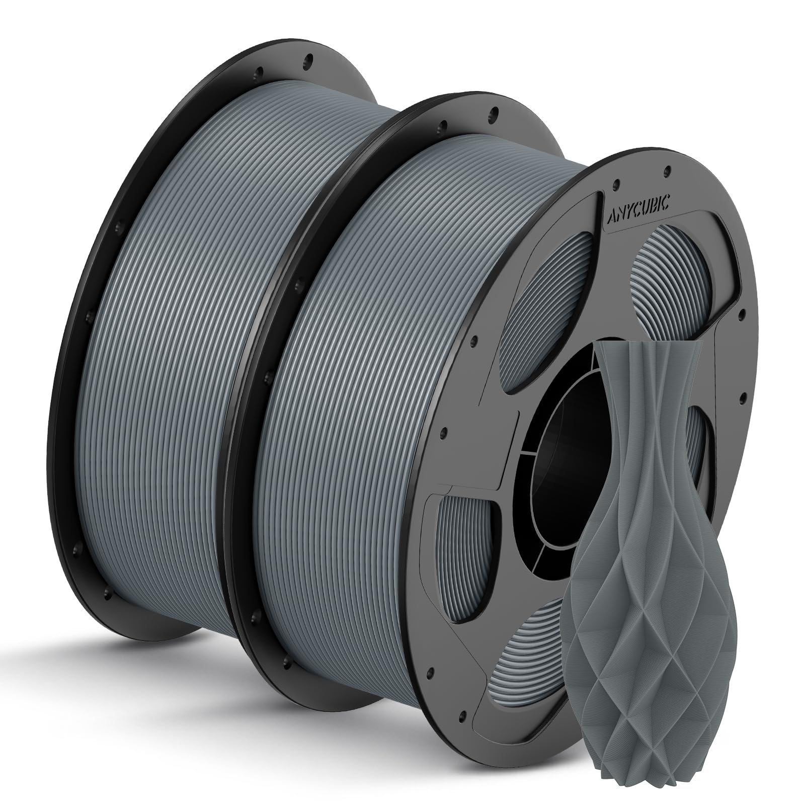 ANYCUBIC PLA Filament 1.75mm Bundle, 3D Printing PLA Filament 1.75mm Dimensional Accuracy +/- 0.02mm, 1KG Reusable Spool (2.2 lbs), 4KG Black + White + Blue + Red