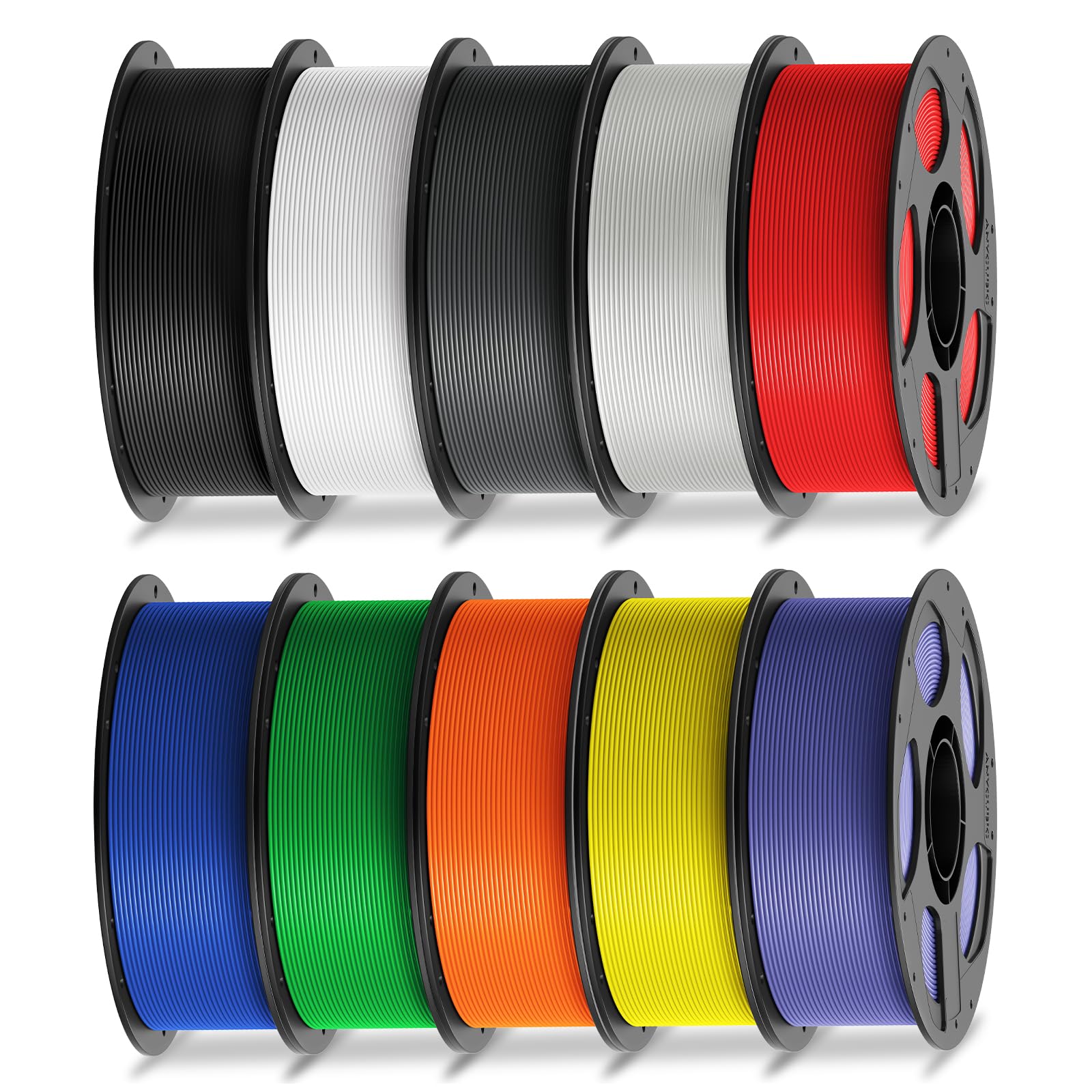 ANYCUBIC PLA Filament 1.75mm Bundle, 3D Printing PLA Filament 1.75mm Dimensional Accuracy +/- 0.02mm, 1KG Reusable Spool (2.2 lbs), 4KG Black + White + Blue + Red